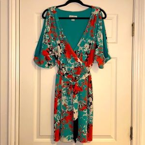 JESSICA SIMPSON WOMEN'S BELTED DOLMAN WRAP DRESS